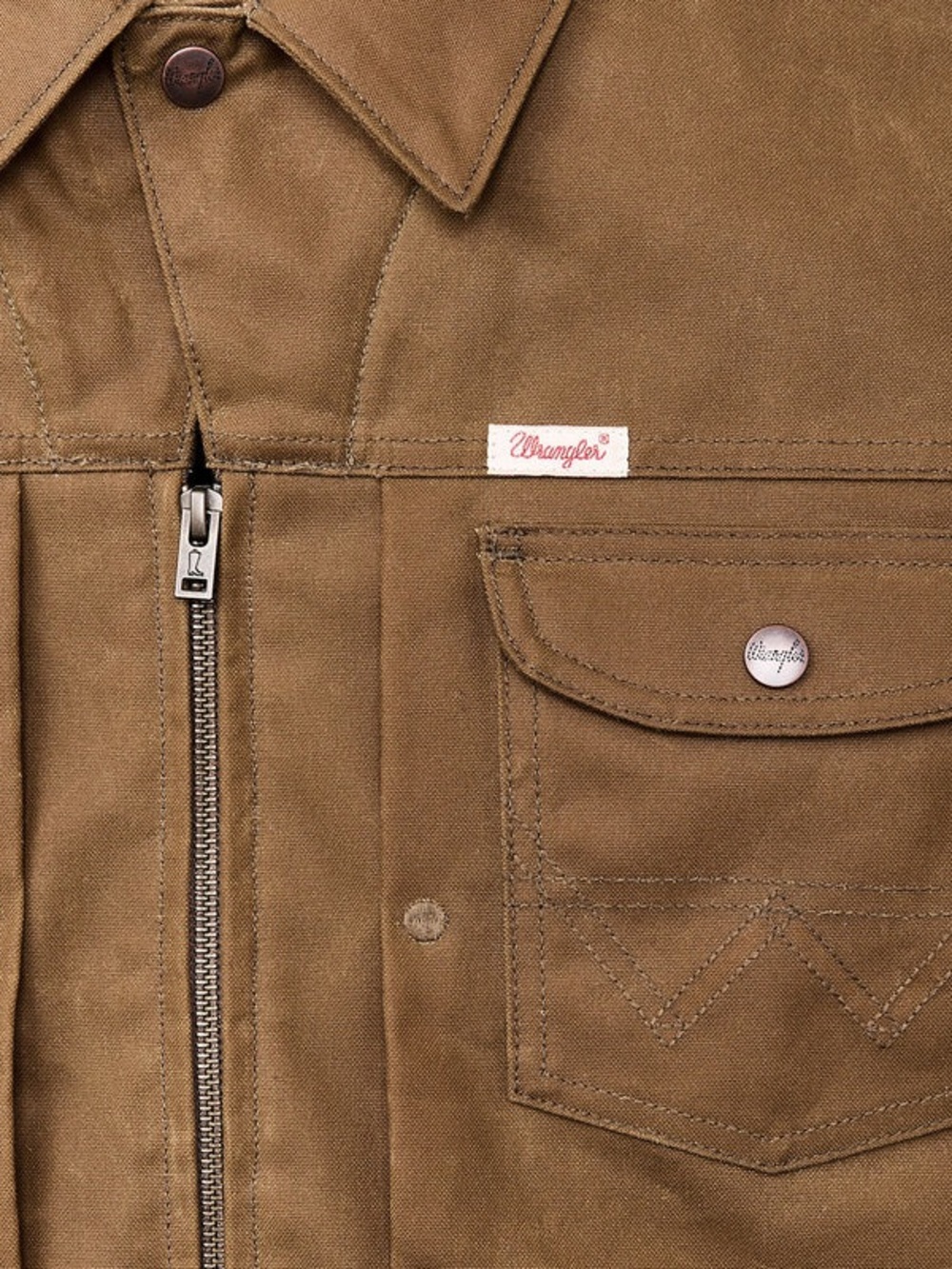 Wrangler Tan Jacket with Red & Black Plaid Lining - Picture 7 of 11